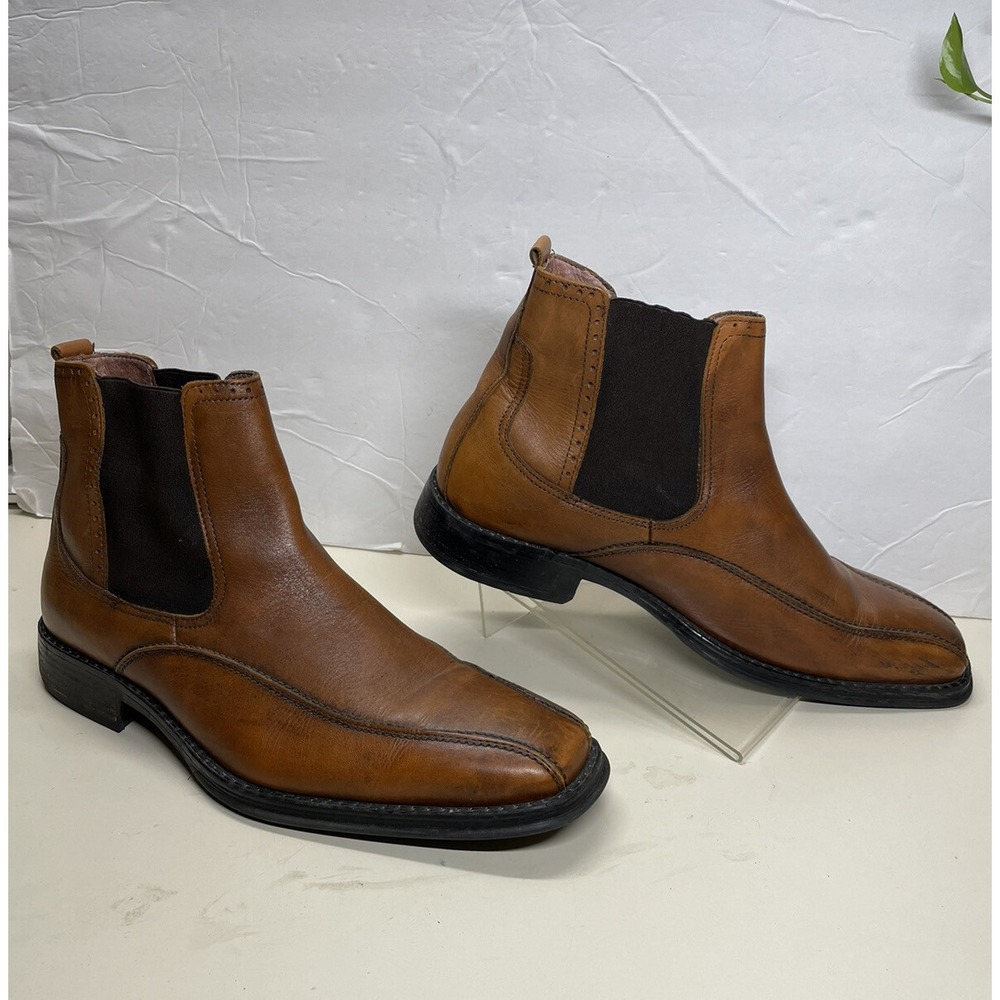 Bostonian Men's Sz 12 M Shoes Brown Leather Comfort Ankle Chelsea Italy Boots